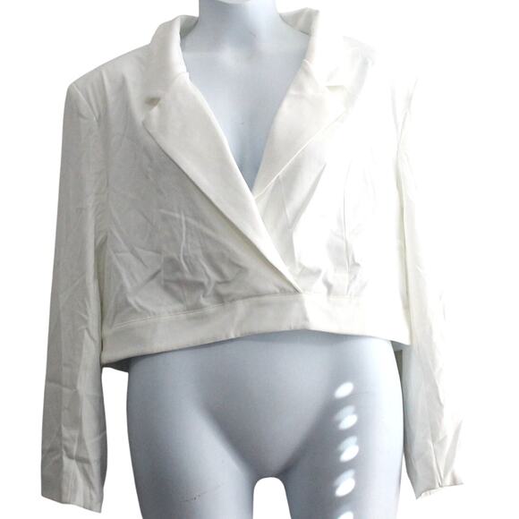 Cider Solid V-neck Collar Crop Blazer Size 2XL NWT - Picture 6 of 7